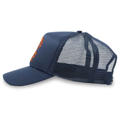 Cappellino trucker navy - cappella arancione