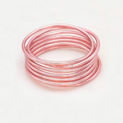 Brazalete budista fino sin mantra talla M y L -Oro rosa