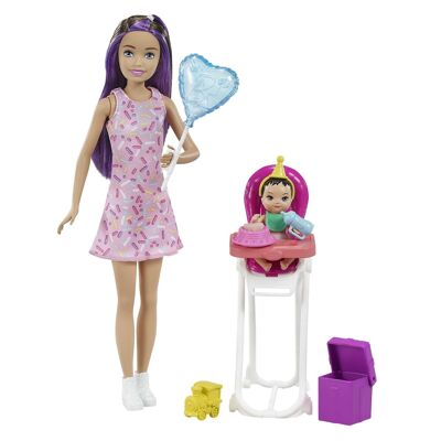 Set di compleanno per baby sitter Barbie Skipper