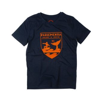 T-shirt navy - orange Whale 1