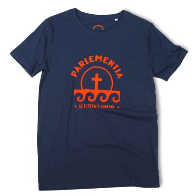 T-shirt blu navy - cappella arancione