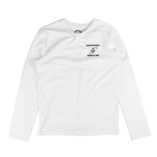 T-shirt manches longues white - black Tech