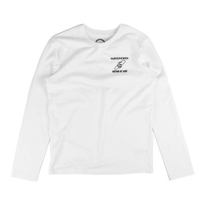 Long-sleeved T-shirt white - black Tech