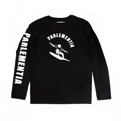 Black long-sleeved t-shirt - white Fingers