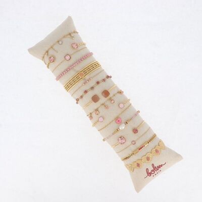 Kit of 16 bracelets - rose gold - Free cushion