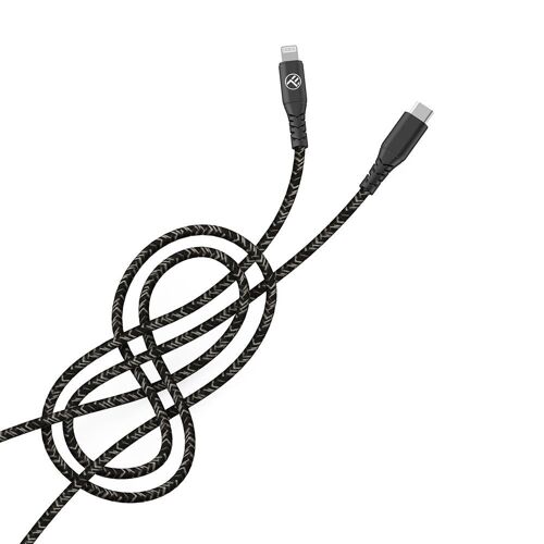 Tellur Green Data cable, Apple MFI Certified, Type-C to Lightning, 3A, PD60W, 1m, nylon, recycled plastic, black