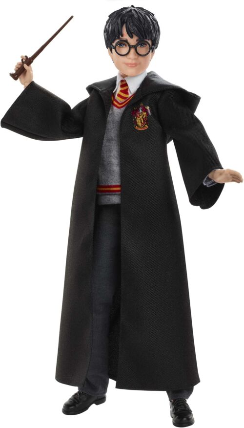 Harry Potter – Poupée Harry Potter - Poupée articulée en uniforme Gryffondor en tissu avec baguette magique - 26 cm - Réf : FYM50