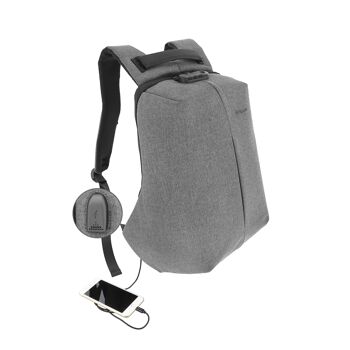 Sac à dos pour ordinateur portable Tellur 15,6" Antivol V2, port USB, gris 1