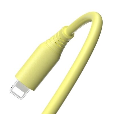 Tellur Silicone Data cable, USB to Lightning, 3A, 1m, yellow