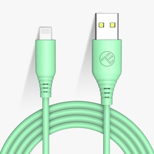 Tellur Silicone Data cable, USB to Lightning, 3A, 1m, green