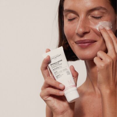 Maschera Detox con Crema all'Argilla Rosa - anti-inquinamento e lenitiva - pelli sensibili
