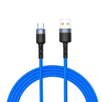 Câble de données Tellur USB vers Type-C avec lumière LED, 3A, 1,2 m, bleu 5