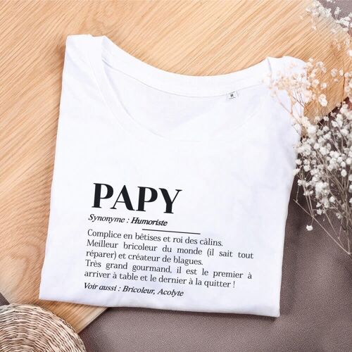Tee-shirt blanc "Papy définition"
