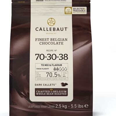 Callebaut - 70-30-38- Finest 70.5% Dark Chocolate Chips (callets) 2.5kg