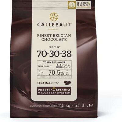 Callebaut - 70-30-38-  Finest 70,5% pépites de Chocolat Noir (callets) 2,5kg