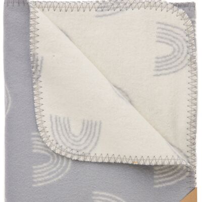 Baby blanket 100% organic cotton - RAINBOW grey