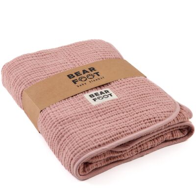 Coperta per bebè in mussola di pile DUSTY ROSE