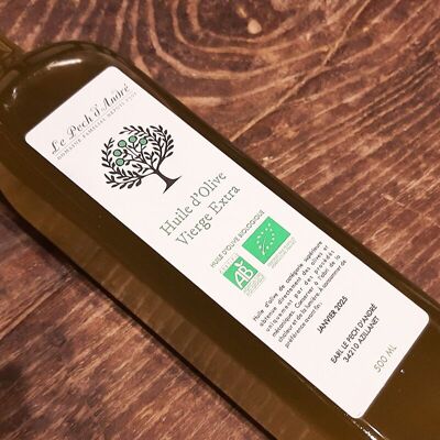 Huile d'Olive Vierge Extra (artisanale, biologique, 500 mL)