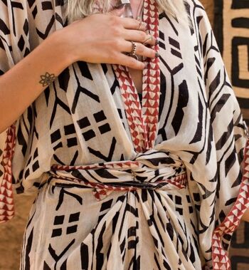 Robe de plage kimono pour femme | coton tissé | couverture | différentes tailles 2