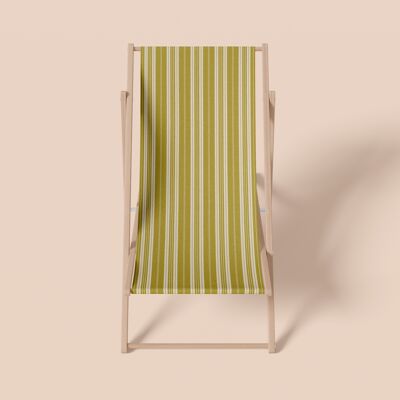 Outdoor-Liegestuhl, Streifenmuster, 100 % Polyester, hergestellt in Frankreich – Léonie