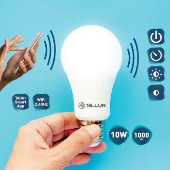 Tellur WiFi Smart Bulb E27, 10W, blanc/chaud, variateur 2