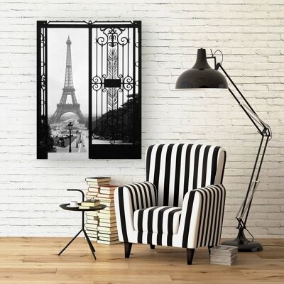 Picture with fine art photography, canvas print: Eiffel Tower seen from the Trocadero, Paris