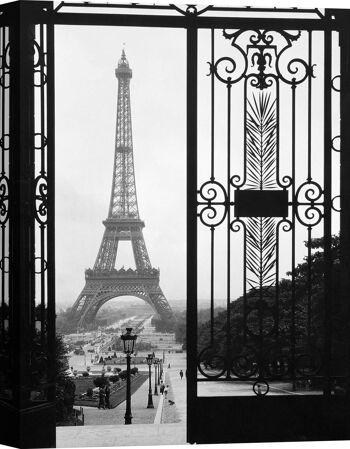 Tableau avec photographie d'art, impression sur toile : Tour Eiffel vue du Trocadéro, Paris 2
