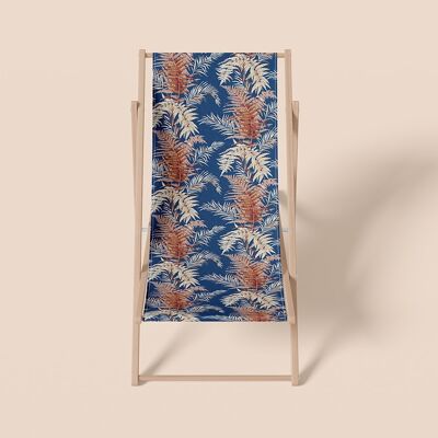 Chilienne extérieur, style vintage, bleu, floral, bois de hêtre, polyester - modèle Louise