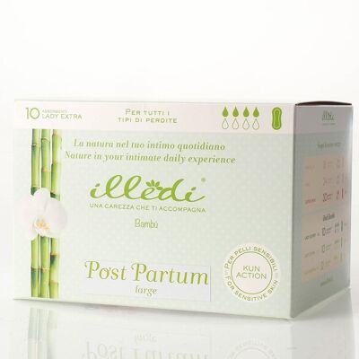 LADY EXTRA – 10 Postpartum pads in bamboo fibre