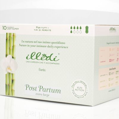 LADY SUPER -10 Postpartum pads in bamboo fiber