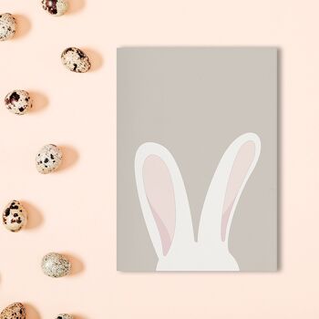 Lapin de carte de Pâques - carte postale lapin de Pâques pour les vœux de Pâques ou comme idée cadeau pour Pâques, oreilles de lapin de carte de Joyeuses Pâques, carte de printemps 8