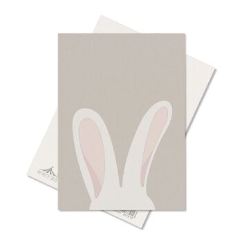 Lapin de carte de Pâques - carte postale lapin de Pâques pour les vœux de Pâques ou comme idée cadeau pour Pâques, oreilles de lapin de carte de Joyeuses Pâques, carte de printemps 2