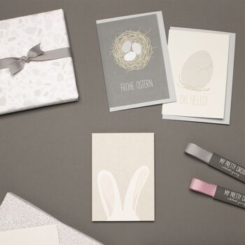 Lapin de carte de Pâques - carte postale lapin de Pâques pour les vœux de Pâques ou comme idée cadeau pour Pâques, oreilles de lapin de carte de Joyeuses Pâques, carte de printemps 9