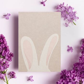 Lapin de carte de Pâques - carte postale lapin de Pâques pour les vœux de Pâques ou comme idée cadeau pour Pâques, oreilles de lapin de carte de Joyeuses Pâques, carte de printemps 3