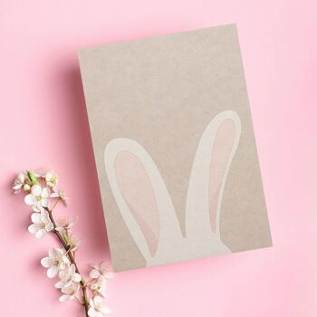 Lapin de carte de Pâques - carte postale lapin de Pâques pour les vœux de Pâques ou comme idée cadeau pour Pâques, oreilles de lapin de carte de Joyeuses Pâques, carte de printemps 4