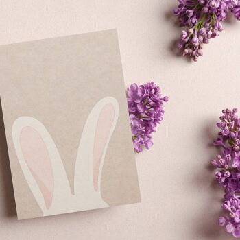 Lapin de carte de Pâques - carte postale lapin de Pâques pour les vœux de Pâques ou comme idée cadeau pour Pâques, oreilles de lapin de carte de Joyeuses Pâques, carte de printemps 6