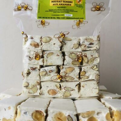 Nougat tendre au miel et aux amandes