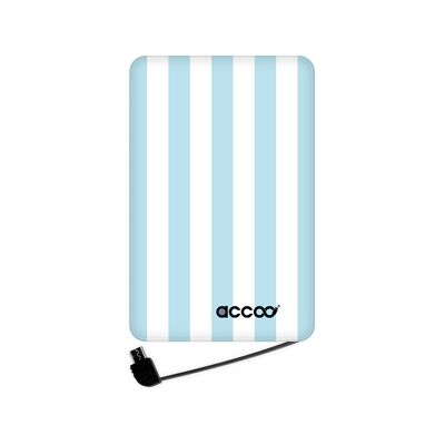 Batterie externe Modèle M - Design Blue Stipes