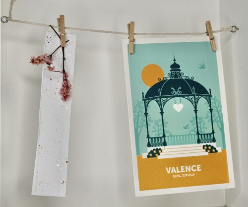 Carte postale Valence - jaune