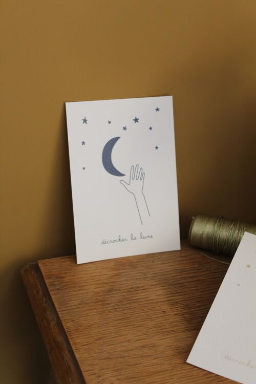 Carte postale Décrocher la lune Bleu