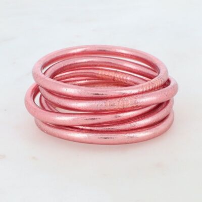 Brazalete grueso budista sin mantra talla XS - Oro rosa