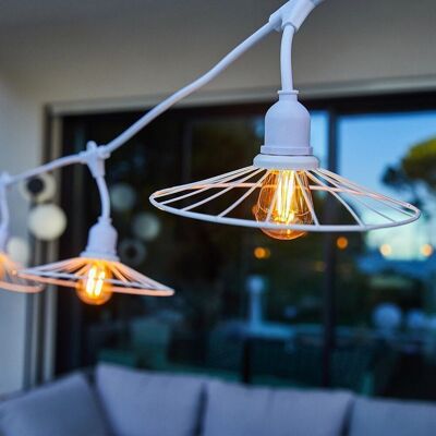 Light garland 10 filament bulbs E27 CHIC WHITE LIGHT 6m