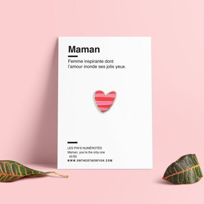 Pin de mamá - Corazón rojo - En el otro pez x Studio Like That - Especial del Día de la Madre