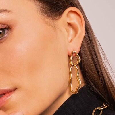 Tayzen earrings - wave double ring