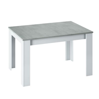 Mesa de comedor extensible Practico - Cemento y Blanco Artik