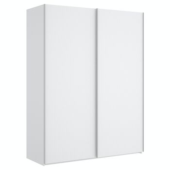 Armoire 2 portes coulissantes 150 cm Slide - Blanc Brillant 1