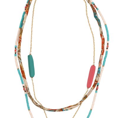 NECKLACE WITH METAL BEADS + BEAD CE7586GA_UNICO