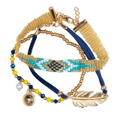 PULSERA CON ABALORIOS METAL + ABALORIO CE7609BC_UNICO