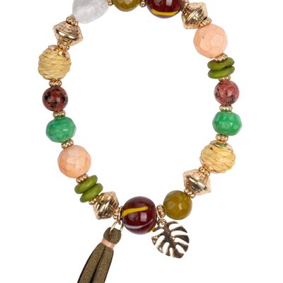 BRACELET WITH BEADS METAL + STONE + BEAD CE7613BC_UNICO