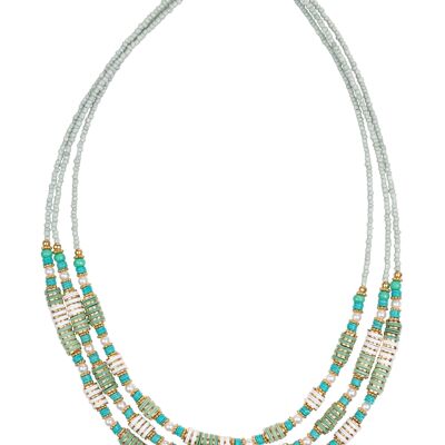NECKLACE WITH METAL BEADS + BEAD CE7616GA_UNICO